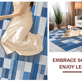 Ultra Soft Area Rug, Non Slip, Stain Resistant, Washable Area Rugs for Living Room, Bedroom, Elegant Abstract Geometric Design(Blue)
