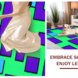 Ultra Soft Area Rug, Non Slip, Stain Resistant, Washable Area Rugs for Living Room, Bedroom, Charming Bright Abstract Elements(Purple)