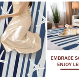 Ultra Soft Area Rug, Non Slip, Stain Resistant, Washable Area Rugs for Living Room, Bedroom, Classic Blue Stripe Nautical Essence(Blue)