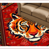 Ultra Soft Area Rug, Non Slip, Stain Resistant, Washable Area Rugs for Living Room, Bedroom, Vibrant Wild Animal Aesthetic(Red)