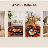 Ultra Soft Area Rug, Non Slip, Stain Resistant, Washable Area Rugs for Living Room, Bedroom, Vibrant Abstract Tiger Motif(Red)