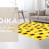 Ultra Soft Area Rug, Non Slip, Stain Resistant, Washable Area Rugs for Living Room, Bedroom, Bright Sunflower Patterned Decor(Yellow)
