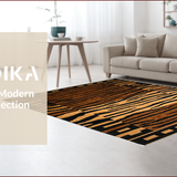 Ultra Soft Area Rug, Non Slip, Stain Resistant, Washable Area Rugs for Living Room, Bedroom, Artistic Contemporary Pattern Fusion(Brown)