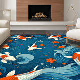 Vibrant Koi Fish Motif(Blue)