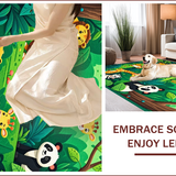 Ultra Soft Area Rug, Non Slip, Stain Resistant, Washable Area Rugs for Living Room, Bedroom, Jungle Animals Nursery Rug(Green)
