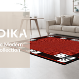 Ultra Soft Area Rug, Non Slip, Stain Resistant, Washable Area Rugs for Living Room, Bedroom, Trendy Y2K Inspired Graphic Style(Red)