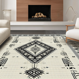 Ultra Soft Area Rug, Non Slip, Stain Resistant, Washable Area Rugs for Living Room, Bedroom, Contemporary Neutral Lattice Aesthetic(White)