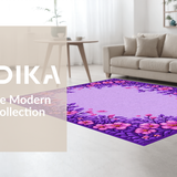 Ultra Soft Area Rug, Non Slip, Stain Resistant, Washable Area Rugs for Living Room, Bedroom, Feminine Round Petal Aesthetic(Purple)
