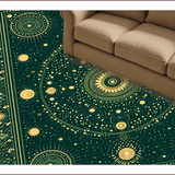 Ultra Soft Area Rug, Non Slip, Stain Resistant, Washable Area Rugs for Living Room, Bedroom, Whimsical Dark Green Celestial Bedroom Area Rug(Green)