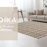 Ultra Soft Area Rug, Non Slip, Stain Resistant, Washable Area Rugs for Living Room, Bedroom, Rustic Minimalist Flatweave Style(Beige)