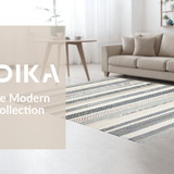 Ultra Soft Area Rug, Non Slip, Stain Resistant, Washable Area Rugs for Living Room, Bedroom, Artful Transitional Cream Stripes(Gray)