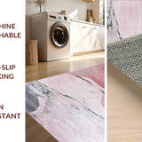 Ultra Soft Area Rug, Non Slip, Stain Resistant, Washable Area Rugs for Living Room, Bedroom, Stylish Irregular Pattern in Soft Tones(Pink)