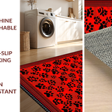 Ultra Soft Area Rug, Non Slip, Stain Resistant, Washable Area Rugs for Living Room, Bedroom, Contemporary Elegant Fluffy Pattern(Red)