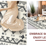 Modern Abstract Beige and Gray Motifs(Black)