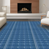 Ultra Soft Area Rug, Non Slip, Stain Resistant, Washable Area Rugs for Living Room, Bedroom, Rustic Tiled Contrast Artwork(Blue)