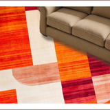 Ultra Soft Area Rug, Non Slip, Stain Resistant, Washable Area Rugs for Living Room, Bedroom, Vibrant Copper Toned Artistry(Orange)