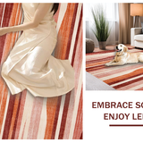 Ultra Soft Area Rug, Non Slip, Stain Resistant, Washable Area Rugs for Living Room, Bedroom, Elegant Warm Toned Swirls(Brown)