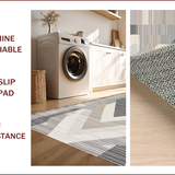 Ultra Soft Area Rug, Non Slip, Stain Resistant, Washable Area Rugs for Living Room, Bedroom, Modern Minimalist Geometric Motif(Gray)