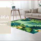 Ultra Soft Area Rug, Non Slip, Stain Resistant, Washable Area Rugs for Living Room, Bedroom, Hawaiian Botanical Bedroom Soft Floor Rug(Green)