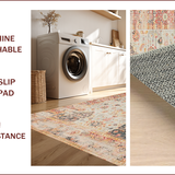 Ultra Soft Area Rug, Non Slip, Stain Resistant, Washable Area Rugs for Living Room, Bedroom, Chic Earthy Floral Aesthetic(Ivory)