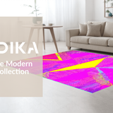 Ultra Soft Area Rug, Non Slip, Stain Resistant, Washable Area Rugs for Living Room, Bedroom, Electric Eclectic Artful Arrangement(Pink)