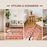 Ultra Soft Area Rug, Non Slip, Stain Resistant, Washable Area Rugs for Living Room, Bedroom, Elegant Soft Pastel Patterns(Orange)