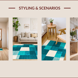 Ultra Soft Area Rug, Non Slip, Stain Resistant, Washable Area Rugs for Living Room, Bedroom, Elegant Teal Earth Tone Hues(Blue)