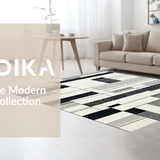 Ultra Soft Area Rug, Non Slip, Stain Resistant, Washable Area Rugs for Living Room, Bedroom, Reversible Black and White Striped Rug for Outdoor Entrance Decor(Gray)