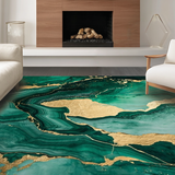 Emerald Gold Abstract Swirl Design(Green)