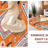 Ultra Soft Area Rug, Non Slip, Stain Resistant, Washable Area Rugs for Living Room, Bedroom, Playful Multicolor Abstract Pattern(Orange)