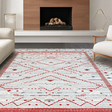Whimsical Light Grey Trellis Design(Red)