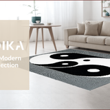 Ultra Soft Area Rug, Non Slip, Stain Resistant, Washable Area Rugs for Living Room, Bedroom, Modern Yin Yang Non-Slip Meditation Doormat(Black)