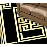Ultra Soft Area Rug, Non Slip, Stain Resistant, Washable Area Rugs for Living Room, Bedroom, Sophisticated Elegant Lattice Pattern(Black)