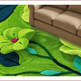Ultra Soft Area Rug, Non Slip, Stain Resistant, Washable Area Rugs for Living Room, Bedroom, Whimsical Moss Green Bathroom Floral Mat(Green)
