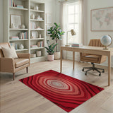 Radiant Red Agate Concentric Area Rug