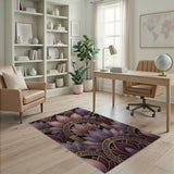 Purple Egyptian Lotus Heritage Area Rug