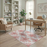 Blush Pink Floral Repeat Area Rug