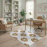 Brown Floral Medallion Persian Rug