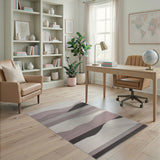 Abstract Grey Wave Landscape Area Rug