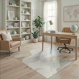 Beige and Neutral Beige Abstract Wave Area Rug
