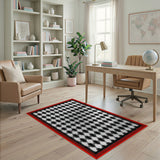 Bold Black White Diamond Geometric Area Rug