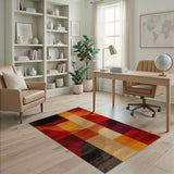 Multi-color and Patterns Geometric Modern Vibrant Geometric Multi-Color Area Rug