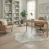 Beige and Neutral Abstract Area Abstract Wave Beige Area Rug