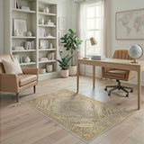 Gold Geometric Heritage Tribal Area Rug