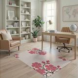 Blush Pink Floral Branches Area Rug