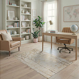 Abstract Birch Grove Beige Area Rug