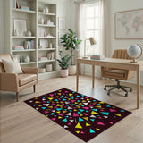 Vibrant Multi-Color Geometric Triangle Area Rug