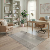 Grey Plaid Geometric Area Rug