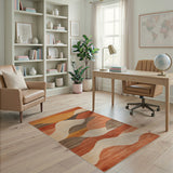 Abstract Wavy Horizon Area Rug