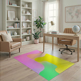 Abstract Area Vibrant Wavy Multi-Color Abstract Area Rug